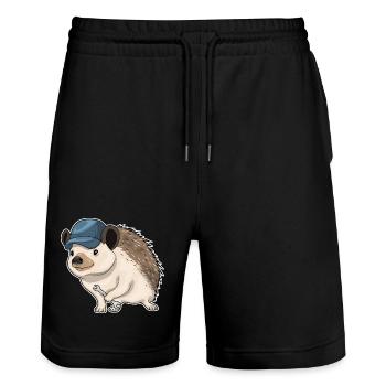 Atelier de clé mécanique Hedgehog - Short de jogging bio TRAINER Stanley/Stella unisexe - noir - Devant - Nik (191cm) & Marisol (170cm)