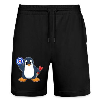 Cible de fléchettes Penguin Dart - Short de jogging bio TRAINER Stanley/Stella unisexe - noir - Devant - Nik (191cm) & Marisol (170cm)