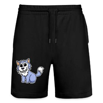 Wolf - Stanley/Stella Trainer Unisex Organic Jogging Shorts - black - Front - Nik (191cm) & Marisol (170cm)