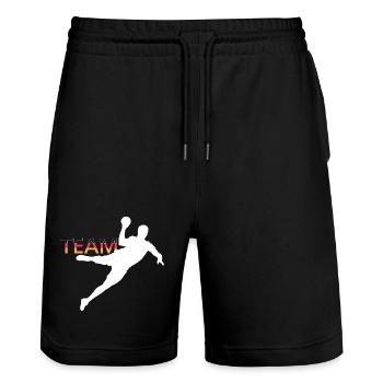 Club de logo de l’équipe d’Allemagne de handball de l’EC - Short de jogging bio TRAINER Stanley/Stella unisexe - noir - Devant - Nik (191cm) & Marisol (170cm)