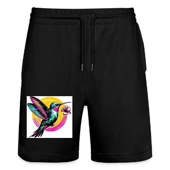 Colibri - Short de jogging bio TRAINER Stanley/Stella unisexe - noir - Devant - Nik (191cm) & Marisol (170cm)