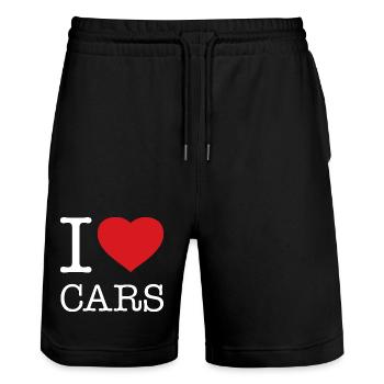 J’AIME LES VOITURES Voiture - Short de jogging bio TRAINER Stanley/Stella unisexe - noir - Devant - Nik (191cm) & Marisol (170cm)