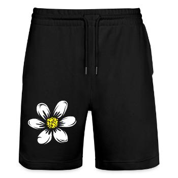 Daisy Boho Meadow Plants Nature Symbol - Stanley/Stella Trainer Unisex Organic Jogging Shorts - black - Front - Nik (191cm) & Marisol (170cm)