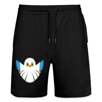 Bird Halloween Ghost - Stanley/Stella Trainer Unisex Organic Jogging Shorts - black - Front - Nik (191cm) & Marisol (170cm)