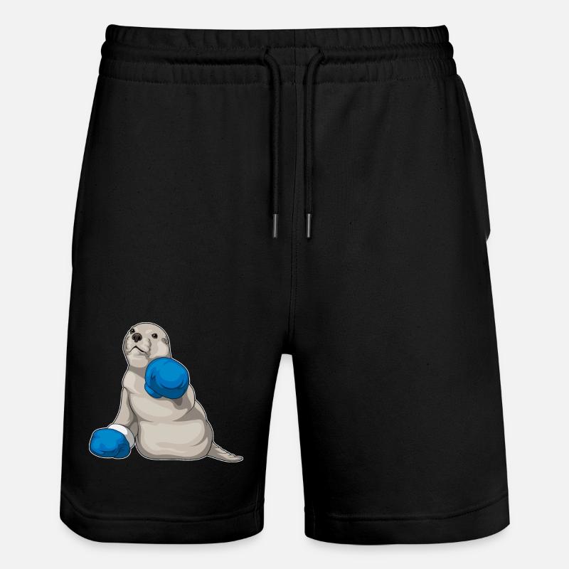 Seehund Boxer Boxhandschuhe Boxen - Stanley/Stella Unisex Bio Joggingshorts Trainer - Schwarz