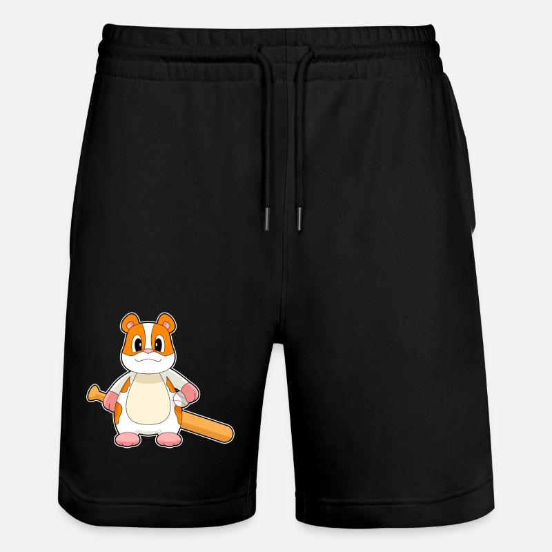 Hamster Baseball Baseballschläger - Stanley/Stella Unisex Bio Joggingshorts Trainer  - Schwarz