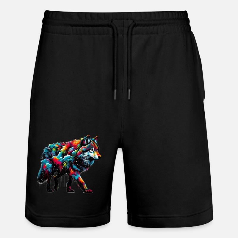 Wolf - Stanley/Stella Unisex Bio Joggingshorts Trainer  - Schwarz