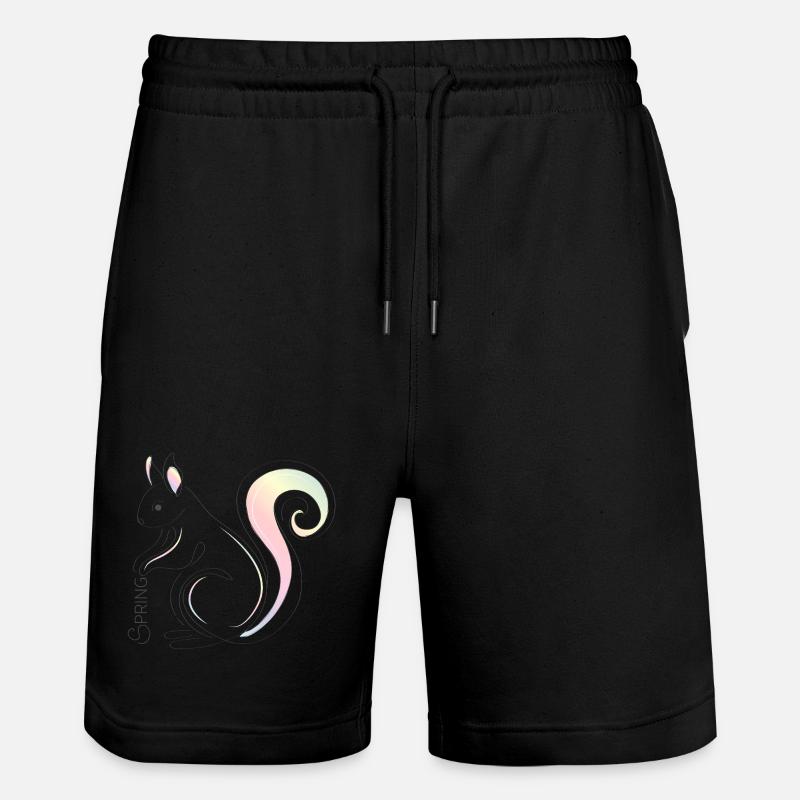 Illustration d’écureuil – Inspiration printanière - Short de jogging bio TRAINER Stanley/Stella unisexe - noir