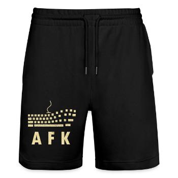 AFK - Jeu en attente - Short de jogging bio TRAINER Stanley/Stella unisexe - noir - Devant - Nik (191cm) & Marisol (170cm)