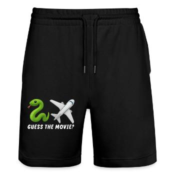 Stylish Animal and Airplane Designs for Kids - Stanley/Stella Trainer Unisex Organic Jogging Shorts - black - Front - Nik (191cm) & Marisol (170cm)