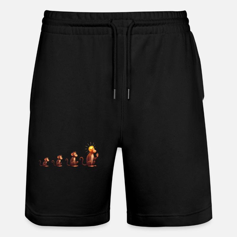 Evolution der Affen mit Sonnenkopf - Stanley/Stella Unisex Bio Joggingshorts Trainer  - Schwarz