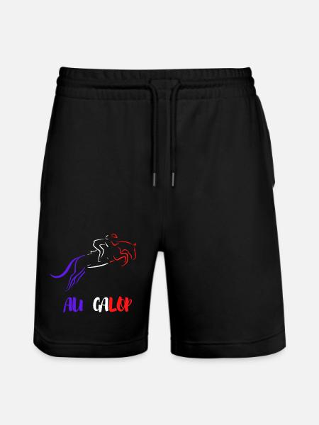 At the GALOP Blue White Red - Stanley/Stella Trainer Unisex Organic Jogging Shorts - black