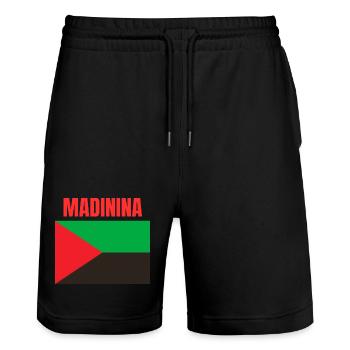 T-shirt Madinina drapeau Martinique - Short de jogging bio TRAINER Stanley/Stella unisexe - noir - Devant - Nik (191cm) & Marisol (170cm)