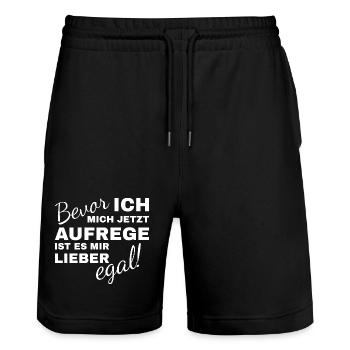 Avant de m’énerver, je préfère ne pas m’en soucier - Short de jogging bio TRAINER Stanley/Stella unisexe - noir - Devant - Nik (191cm) & Marisol (170cm)