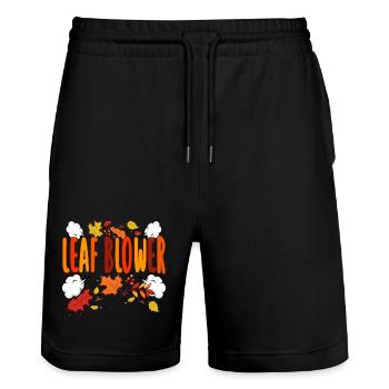 Laubbläser Herbst T-Shirt - Stanley/Stella Unisex Bio Joggingshorts Trainer  - Schwarz - Vorne - Nik (191cm) & Marisol (170cm)