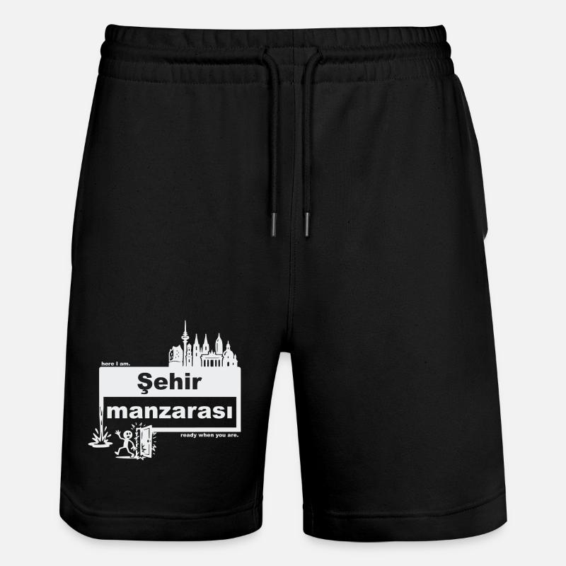 Stadtbild - türkisch - ready when you are - Stanley/Stella Unisex Bio Joggingshorts Trainer  - Schwarz