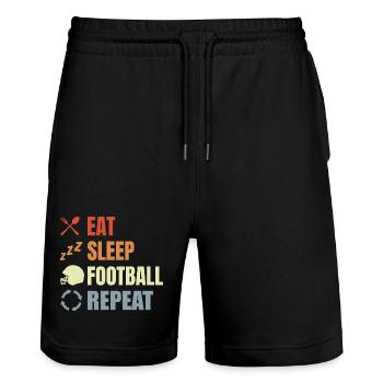 Mange Sommeil Football Répétition - Short de jogging bio TRAINER Stanley/Stella unisexe - noir - Devant - Nik (191cm) & Marisol (170cm)