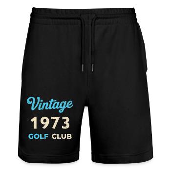 Vintage 1973 Golf Club Retro Geburtsjahr Geschenk - Stanley/Stella Unisex Bio Joggingshorts Trainer  - Schwarz - Vorne - Nik (191cm) & Marisol (170cm)