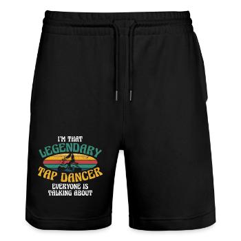 Tap Dance Tap Dancer Legendary Tap Dancer - Stanley/Stella Trainer Unisex Organic Jogging Shorts - black - Front - Nik (191cm) & Marisol (170cm)