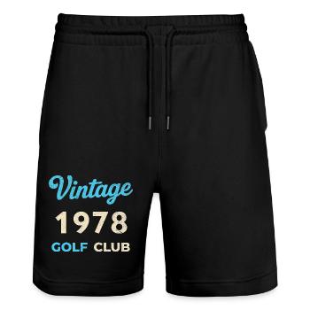 Vintage 1978 Golf Club Retro Geburtsjahr Geschenk - Stanley/Stella Unisex Bio Joggingshorts Trainer  - Schwarz - Vorne - Nik (191cm) & Marisol (170cm)