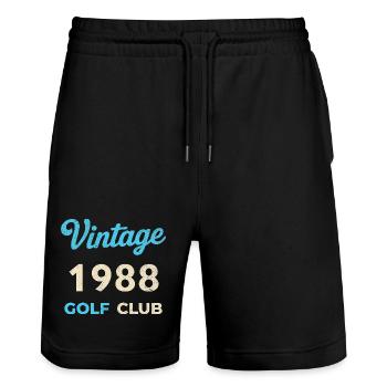 Vintage 1988 Golf Club Retro Geburtsjahr Geschenk - Stanley/Stella Unisex Bio Joggingshorts Trainer  - Schwarz - Vorne - Nik (191cm) & Marisol (170cm)
