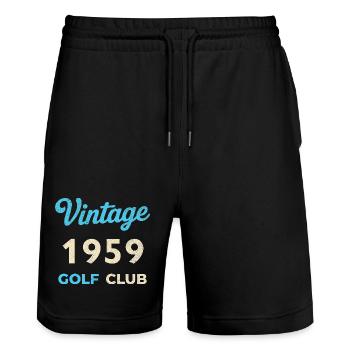 Vintage 1959 Golf Club Retro Geburtsjahr Geschenk - Stanley/Stella Unisex Bio Joggingshorts Trainer  - Schwarz - Vorne - Nik (191cm) & Marisol (170cm)