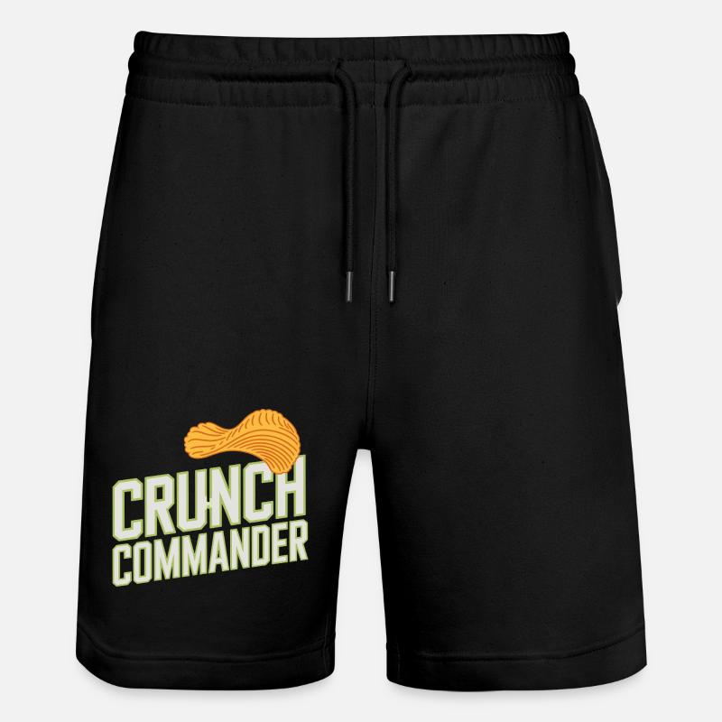  Crunch Commander Knabber Chips Fan Snack - Stanley/Stella Unisex Bio Joggingshorts Trainer  - Schwarz
