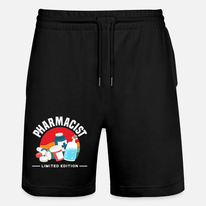Pharmacist Retro Pharmacy Technician - Stanley/Stella Trainer Unisex Organic Jogging Shorts - black