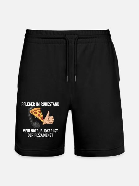 Rentner Notruf Pizzadienst - Stanley/Stella Unisex Bio Joggingshorts Trainer - Schwarz