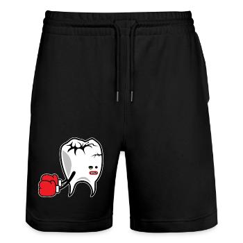 K.-O. Tooth Boxer - Short de jogging bio TRAINER Stanley/Stella unisexe - noir - Devant - Nik (191cm) & Marisol (170cm)