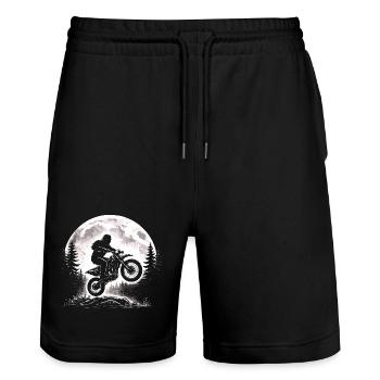 Bigfoot Motocross - Stanley/Stella Trainer Unisex Organic Jogging Shorts - black - Front - Nik (191cm) & Marisol (170cm)