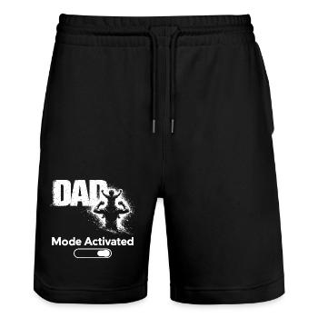 Dad Mode Activated Shirt Funny Father Gift - Stanley/Stella Unisex Bio Joggingshorts Trainer  - Schwarz - Vorne - Nik (191cm) & Marisol (170cm)