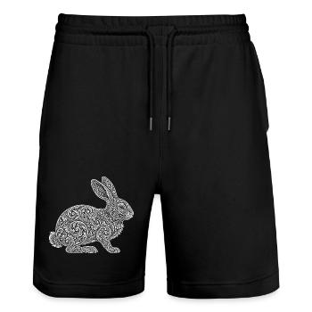 Hares - Stanley/Stella Trainer Unisex Organic Jogging Shorts - black - Front - Nik (191cm) & Marisol (170cm)