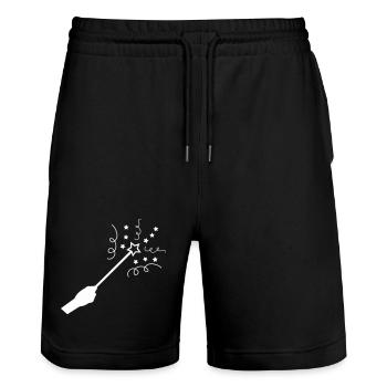 Star Magic Wand - Stanley/Stella Trainer Unisex Organic Jogging Shorts - black - Front - Nik (191cm) & Marisol (170cm)