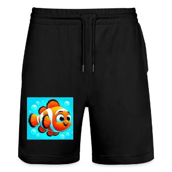 Poisson-clown - Short de jogging bio TRAINER Stanley/Stella unisexe - noir - Devant - Nik (191cm) & Marisol (170cm)