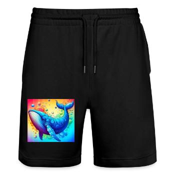 Wal - Stanley/Stella Unisex Bio Joggingshorts Trainer  - Schwarz - Vorne - Nik (191cm) & Marisol (170cm)