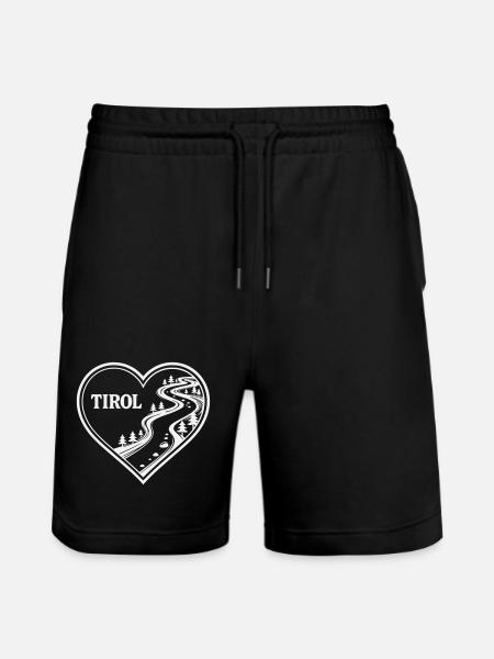 Tirol Herz Alpenweg - Stanley/Stella Unisex Bio Joggingshorts Trainer  - Schwarz