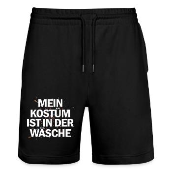 Mein Kostüm in der Wäsche - Stanley/Stella Unisex Bio Joggingshorts Trainer  - Schwarz - Vorne - Nik (191cm) & Marisol (170cm)