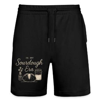 Backen Bäckerin Sauerteig In My Sourdough Era - Stanley/Stella Unisex Bio Joggingshorts Trainer  - Schwarz - Vorne - Nik (191cm) & Marisol (170cm)