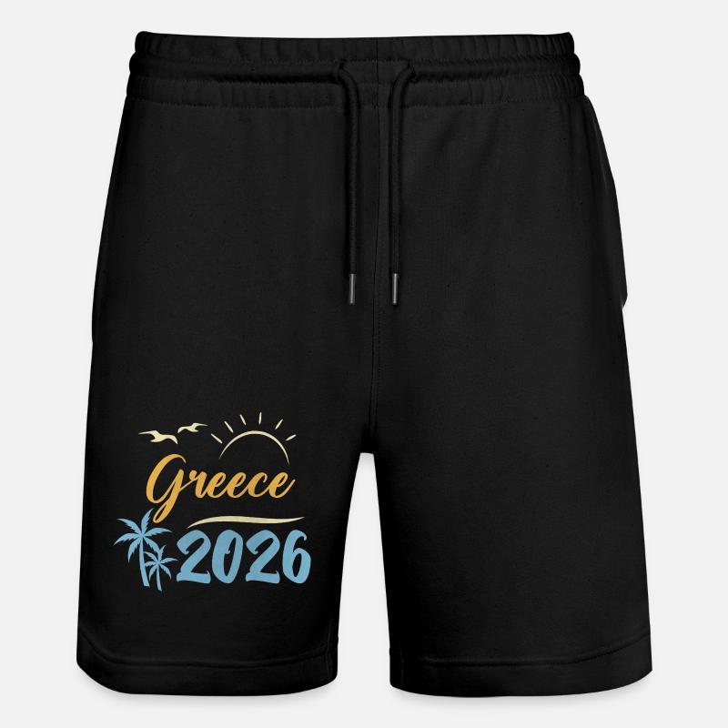 Grèce 2026 - Short de jogging bio TRAINER Stanley/Stella unisexe - noir