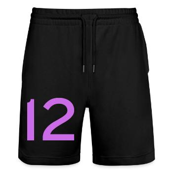 12 - Stanley/Stella Trainer Unisex Organic Jogging Shorts - black - Front - Nik (191cm) & Marisol (170cm)