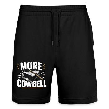 More Cowbell - Stanley/Stella Trainer Unisex Organic Jogging Shorts - black - Front - Nik (191cm) & Marisol (170cm)