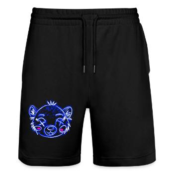 Dead Leo Blue - Stanley/Stella Trainer Unisex Organic Jogging Shorts - black - Front - Nik (191cm) & Marisol (170cm)