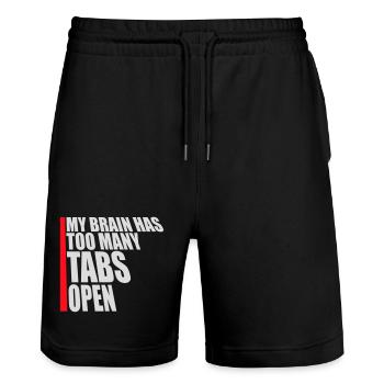 My Brain Has Too Many Tabs Open Lustig Grübeln - Stanley/Stella Trainer Unisex Organic Jogging Shorts - black - Front - Nik (191cm) & Marisol (170cm)
