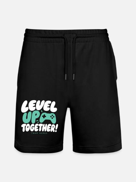 Level Up Together Team Nerds - Stanley/Stella Unisex Bio Joggingshorts Trainer - Schwarz
