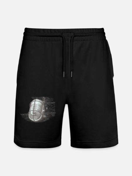 Skizzenhafte Drahtseillaterne - Stanley/Stella Unisex Bio Joggingshorts Trainer - Schwarz
