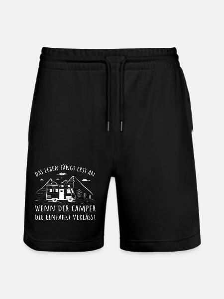 Camper verlässt die Einfahrt - Stanley/Stella Unisex Bio Joggingshorts Trainer  - Schwarz