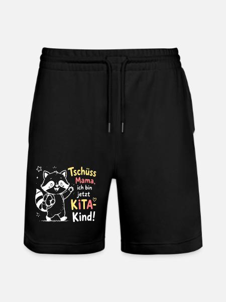 KiTa Abschied mit Waschbär - Stanley/Stella Unisex Bio Joggingshorts Trainer  - Schwarz