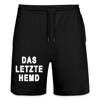 Das letzte Hemd Meinung - Stanley/Stella Unisex Bio Joggingshorts Trainer  - Schwarz - Vorne - Nik (191cm) & Marisol (170cm)