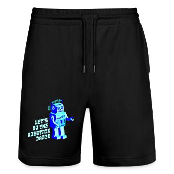 robotnik dance - old school robots - Stanley/Stella Unisex Bio Joggingshorts Trainer  - Schwarz - Vorne - Nik (191cm) & Marisol (170cm)